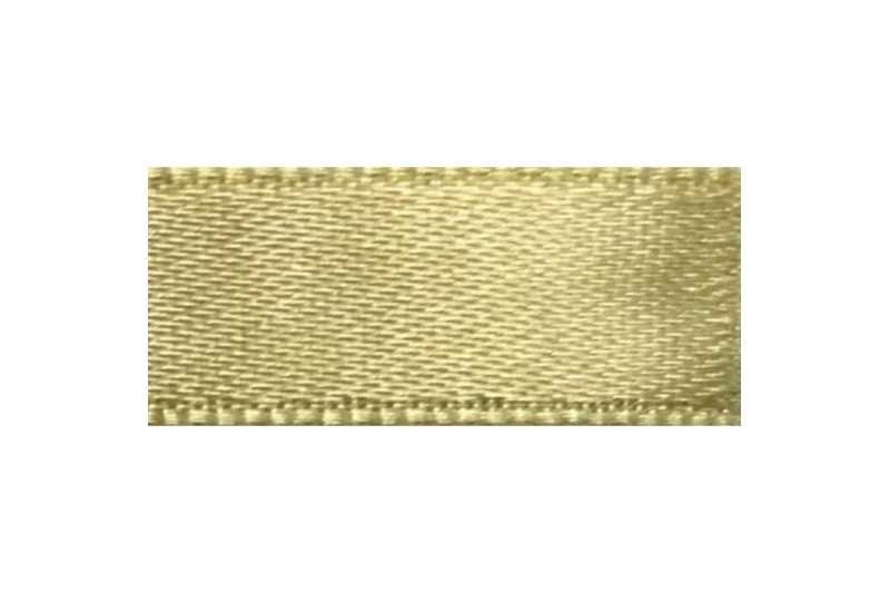 Лента атласная светло-золотистая, размер 12 мм, 25 ярдов (№087)